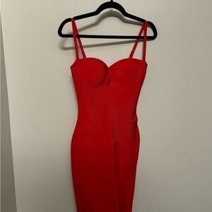 Elegant Strap Red Dress